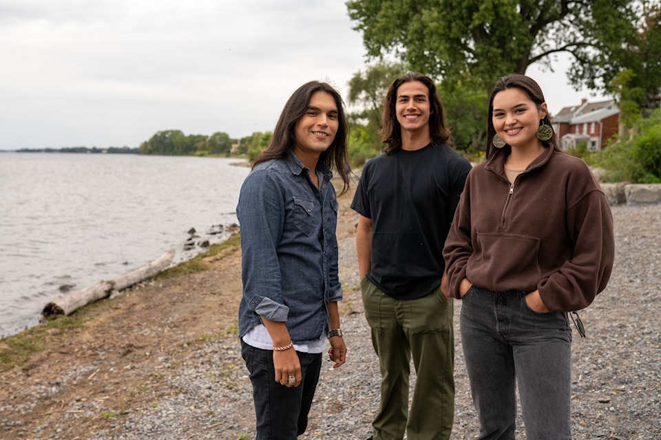 Joshua Odjick, left, Joel Oulette, Anna Lambe are the stars of Warrior Up!, a new series being produced for APTN. 