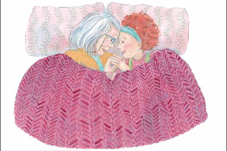 Frida and her grandmother enjoying the "Warmest Blanket in the World." Photo courtesy of Tamara Levine 