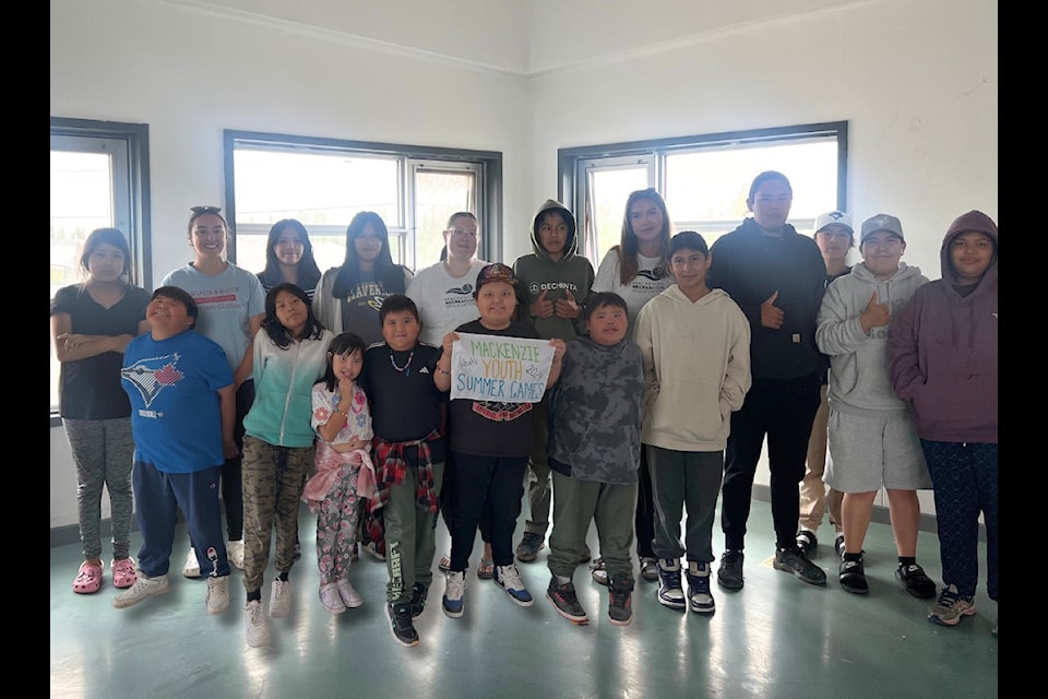 Participants of the Mackenzie Youth Summer Games in Whati pose for a photo. Facilitator Akesha Hardisty-Norwegian saw "a lot of skill and care and wanting to be part of something bigger" among participants. Photo courtesy of Akesha Hardisty-Norwegian