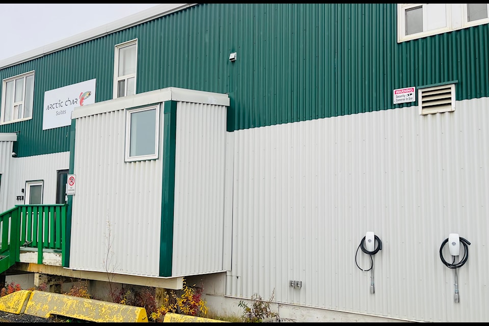 Three EV chargers are now available for use in Inuvik SAӰӴý two seen here at Arctic Char suites and a third at Polar Tire.