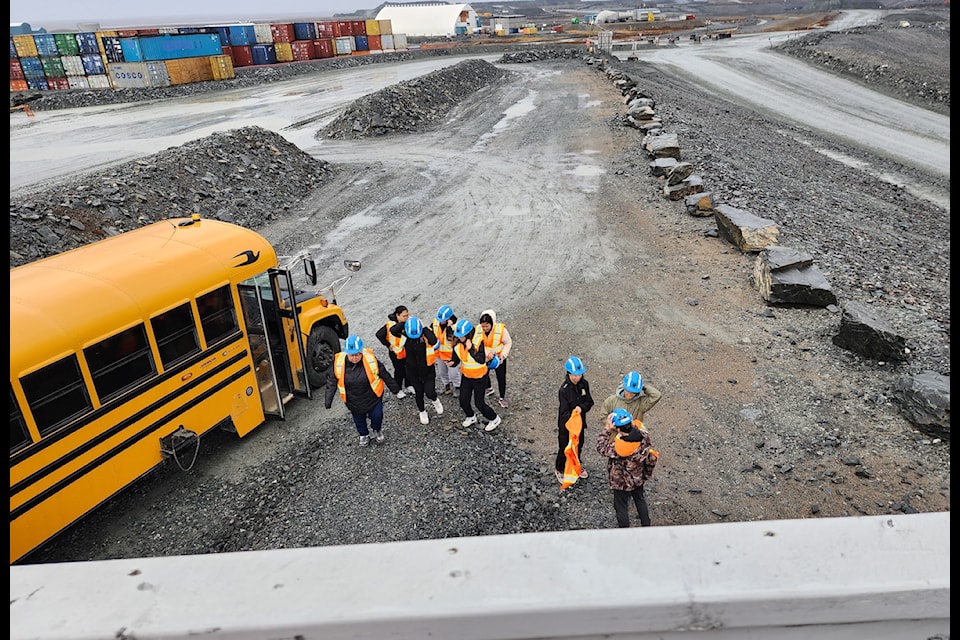 Rankin Inlet students touring Agnico Eagle's Meliadine gold mine. Photo courtesy of Hudson Lester