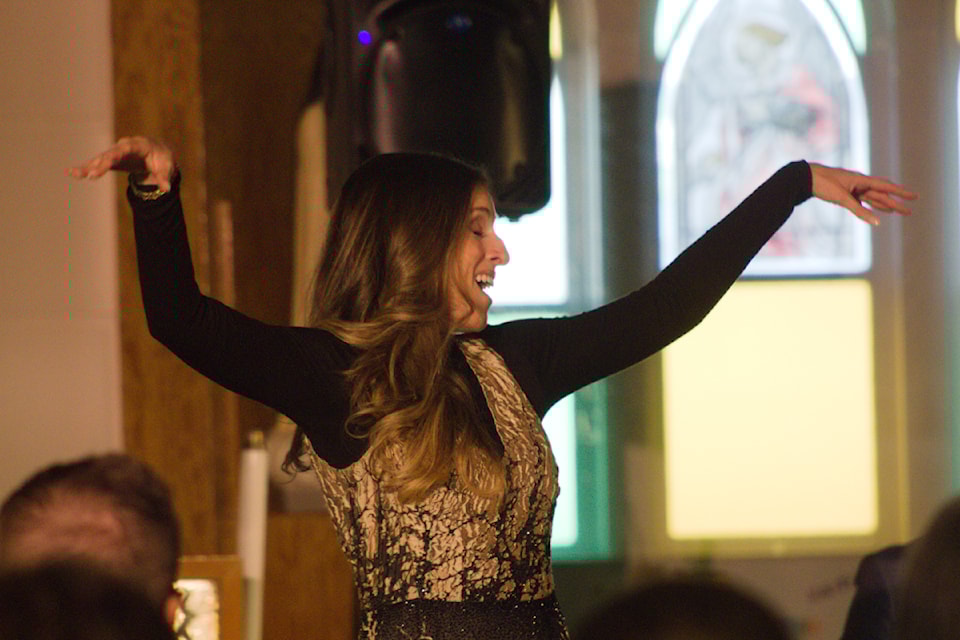 Award-winning mezzo-soprano Mary Beth Nelson fills the Igloo Church with a classic aria as the opening performance of the Northern Arts Cultural Centre's 40th anniversary tour hit Inuvik on Sept.19. Nelson was joined by bass virtuoso Kofi Hayford and concert pianist Daniel Beliavsky who were making return trips to town.