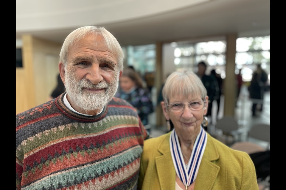 Wayne Balanoff, left, and Helen Balanoff both said they had plenty of friends come out to support Helen for her Order of the NWT award.