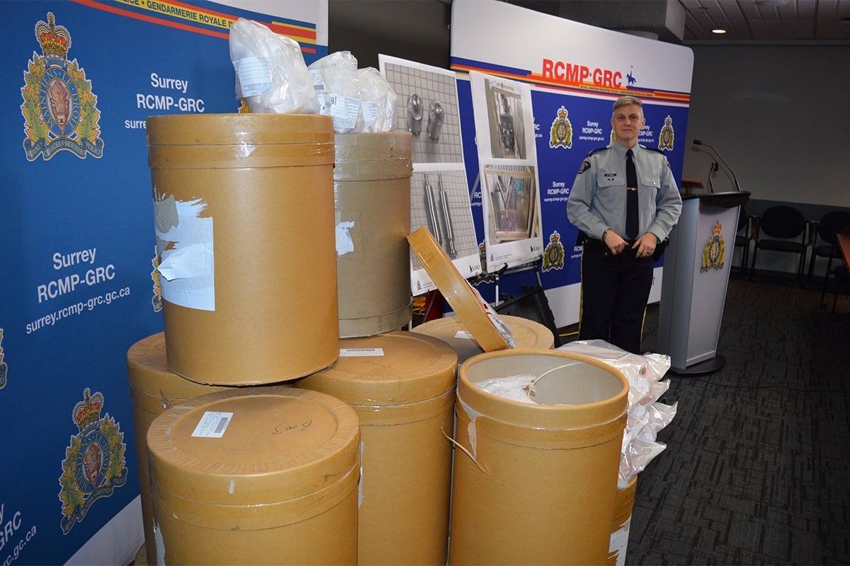 Surrey RCMP damage ‘sophisticated’ criminal enterprise, seizing ‘Super buff’ and 60,000 doses of meth