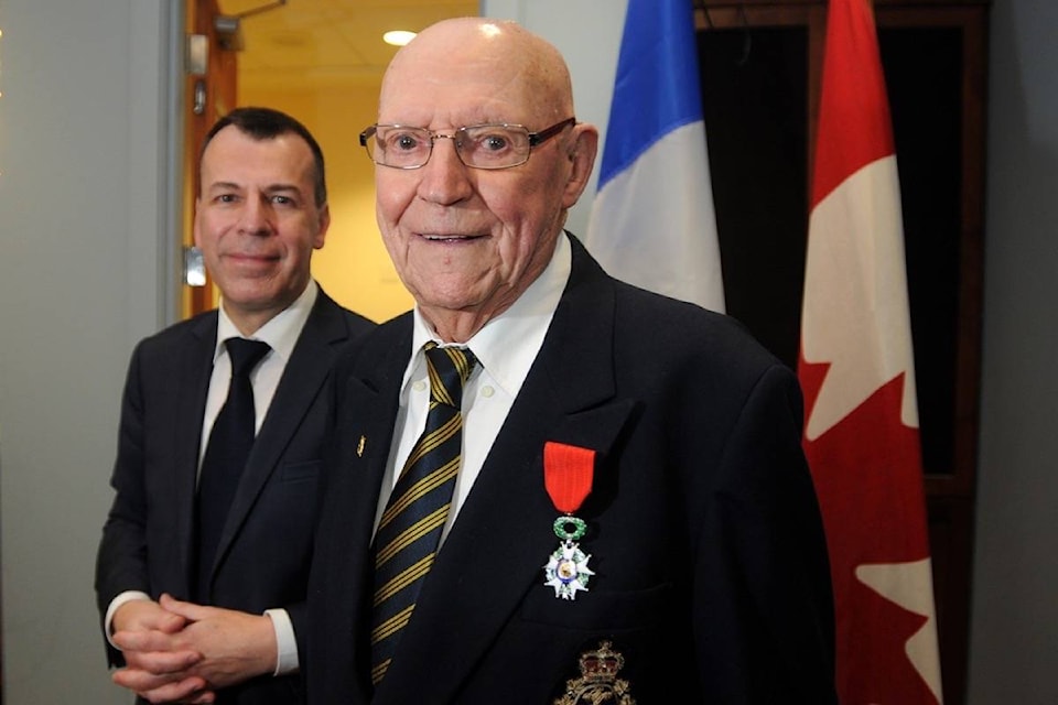 Ronald Bath, right, was awarded the National Order of the Legion of Honour on Monday afternoon. (Colleen Flanagan-THE NEWS)