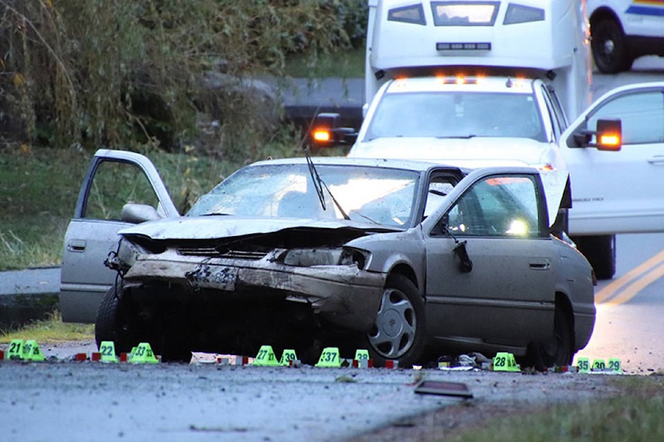 Surrey RCMP are investigating after a single vehicle collision near the 2900-block of 132 Street early Tuesday morning. (1st Due Media)