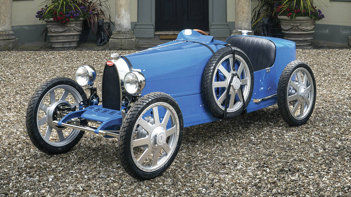 The Baby II is a three-quarter-scale version of the Type 35 racecar from the 1920s. PHOTO: BUGATTI
