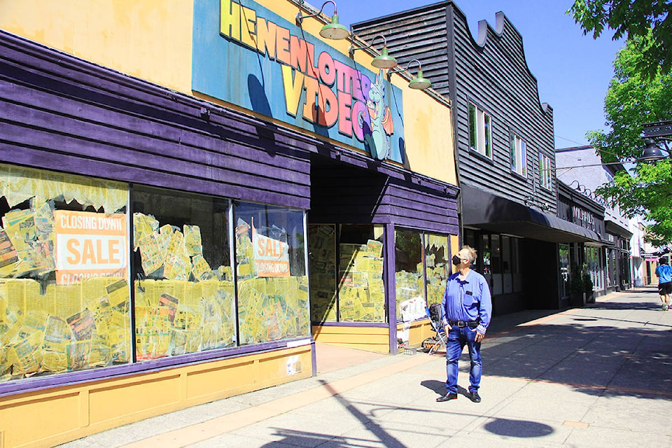Paul Orazietti stands outside the Dann’s Electronics building which has been transformed into “Henenlotter Video” while being used for James Gunn’s HBO Max series “Peacemaker.” (Photo: Malin Jordan)