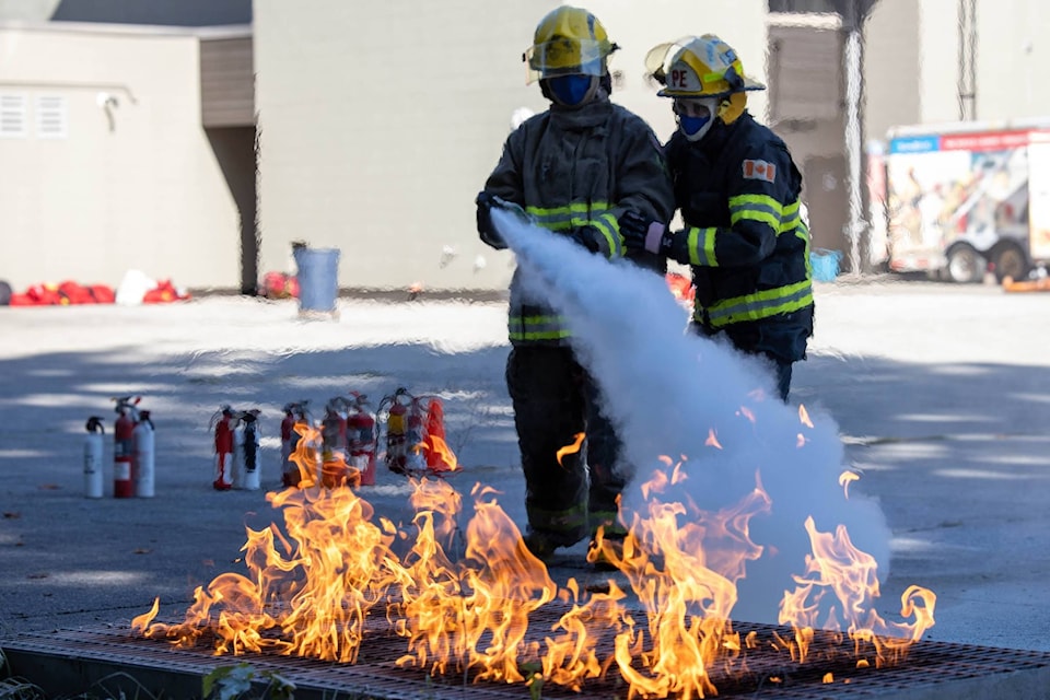 Campers learn skills like hose work at the camp. (Submitted)
