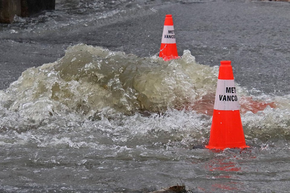 An atmospheric river has led to flooding across Metro Vancouver on Sunday, Nov. 14, 2021. (Shane MacKichan)