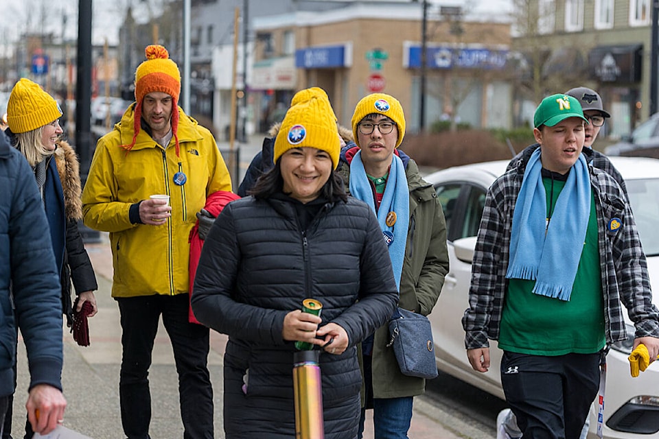 Participants in the Coldest Night of the Year event walk through Cloverdale Feb. 26 in support of the Cloverdale Community Kitchen. (Photo: Jason Sveinson)