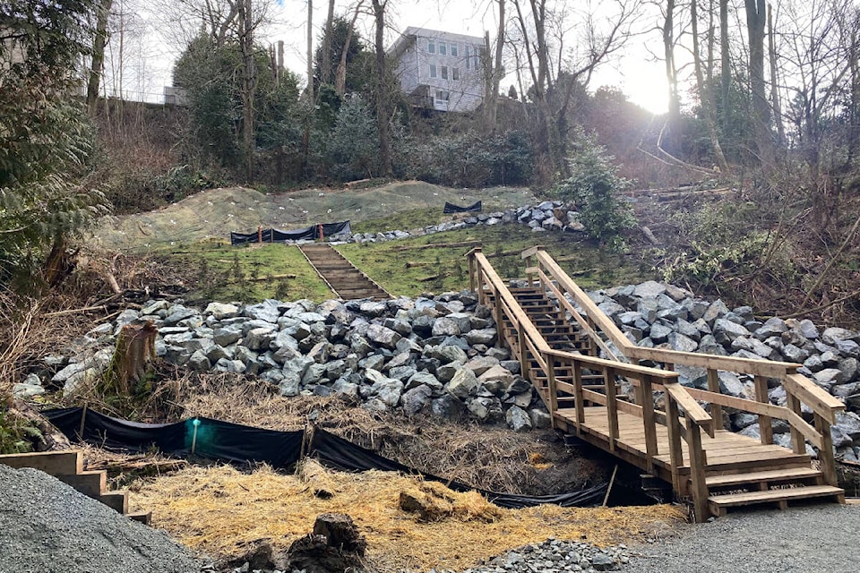 The City of White Rock announced it will reopen the stairs and trails at Ruth Johnson Park and Centennial Trails on Friday, March 4. The area had been closed to the public for more than two years after heavy rainfall in January 2020 led to a significant landslide. (City of White Rock photo)