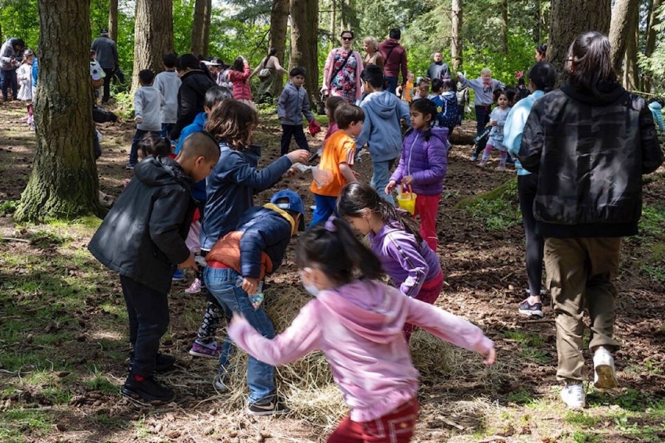 More than 300 families took part in the North Delta Lions Club’s annual Easter egg hunt at Sunbury Park on Sunday, April 17, 2022. (Robert Hebden/submitted photo)