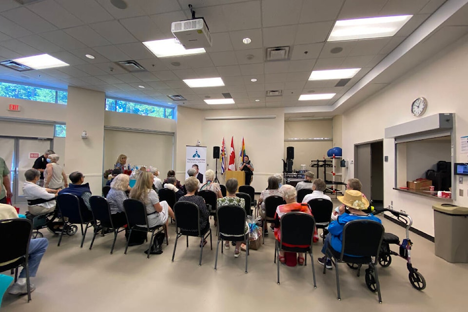 During the inaugural White Rock Seniors Expo held Saturday (June 25), an RCMP member presented an information session to help seniors avoid becoming victims of scams that typically target older adults. (Contributed photo)