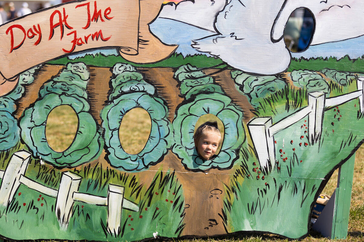 Annika Fredriksen, 4, poses for a photo during the day at the farm at Westham Island Herb Farm in Delta on Saturday, Sept. 10, 2022. (Photo: Anna Burns)