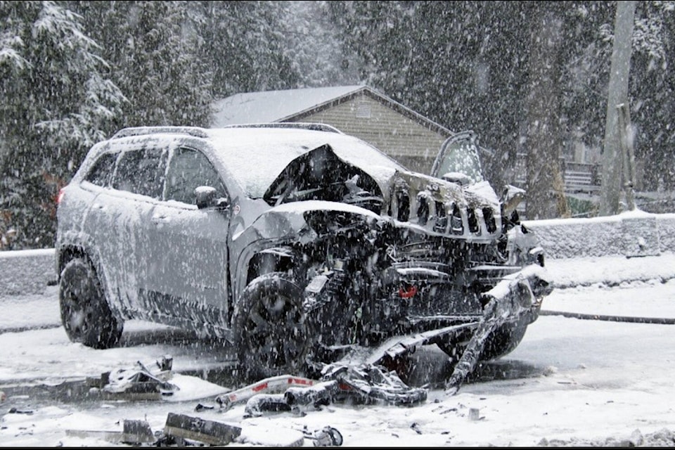 It was a busy, snowy Sunday morning for first responders in Surrey, with 7 to 8 vehicles involved in a collision scene in the 9200 block of 176 Street in Surrey around 7:30 a.m. (Shane MacKichan photos)