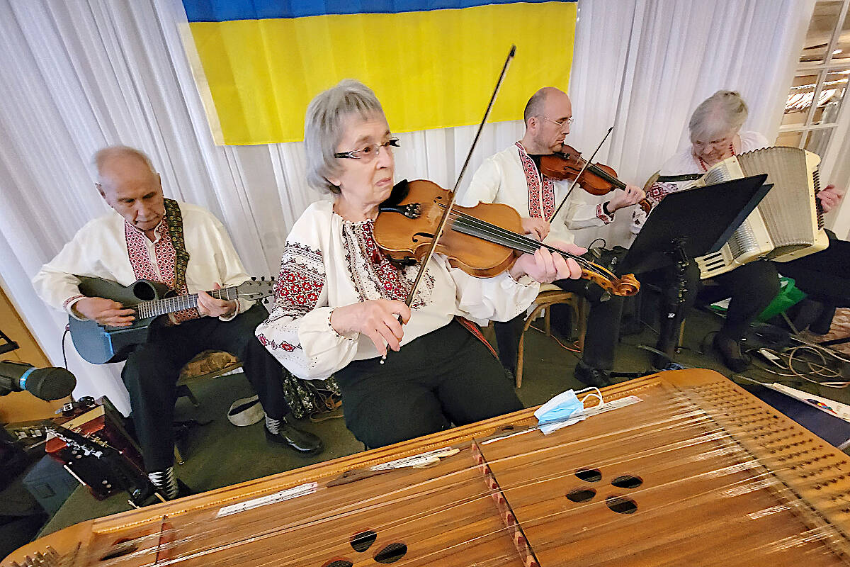 Ukrainian Prairie Band was one of several musical acts that entertained close to 400 at a special Ukrainian Christmas event held at Newlands Golf and Country Club in Langley City on Saturday, Jan. 7. (Dan Ferguson/Langley Advance Times)