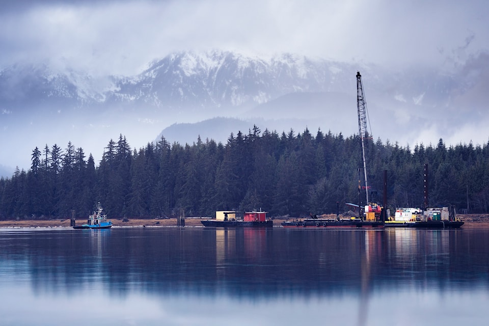 Kitimat photographer Dusty Danis captured this dramatic view of crews assembling the new floating dock at Minette Bay West Park, a highlight of a project nearly a decade in the making. The dock, designed to improve access for small watercraft such as canoes and kayaks, features a durable, weather-resistant structure suitable for year-round use. Minette Bay West Park, known for its scenic waterfront and rich wildlife, provides a key launch point for exploring the surrounding estuary. The land was gifted to the district in 2015. Construction began Dec. 4, prompting the park’s closure until Dec. 31, though an early reopening is possible if work finishes ahead of schedule. 