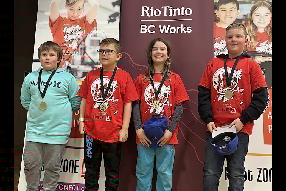 The Rhinos from Nechako Elementary take top honours in the Gemstone challenge's 10–12 category.