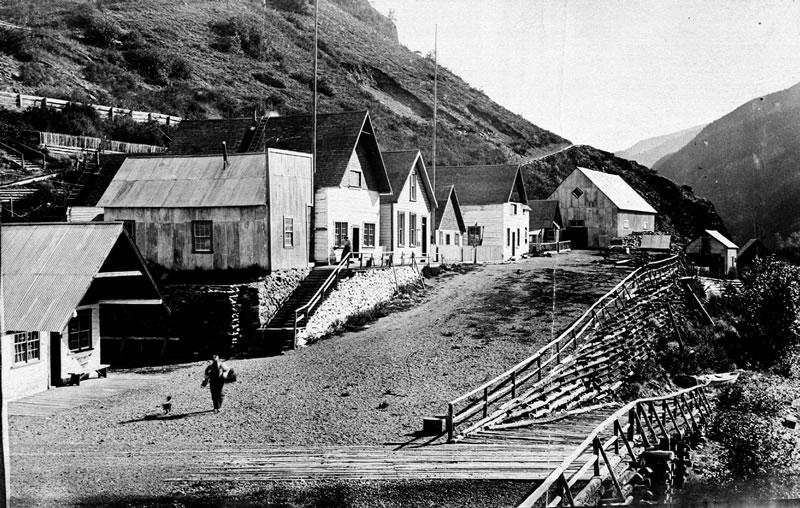 River Song Café & Lodge (with stairs, second from left) is marking 125 years in Telegraph Creek.