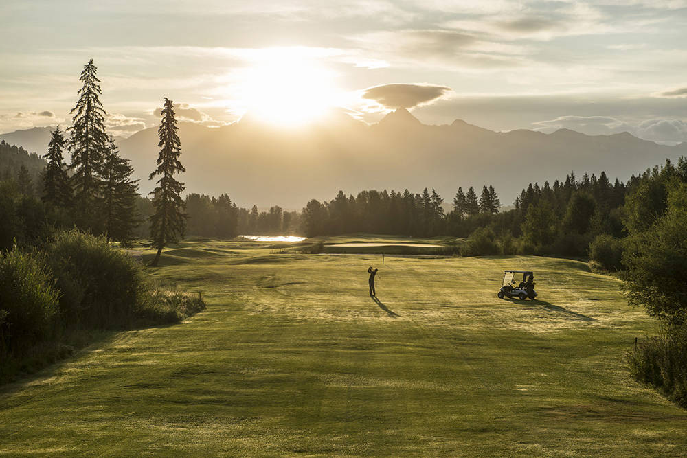 Tee time is served with spectacular mountain views from 25 championship courses in the Kootenays. Kari Medig photo. Kari Medig photo.