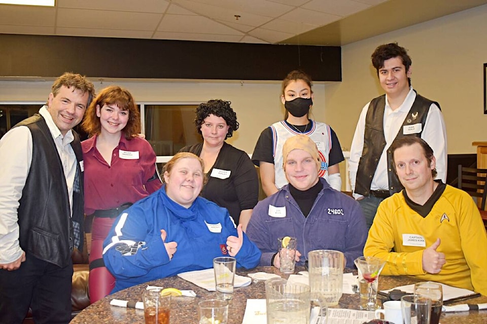 The cast of the science fiction-themed, 2021 AFFNO Murder Mystery held at the Hirsch Creek Golf and Winter Club, on Oct. 30. (Photo: K-J Millar/Black Press Media)