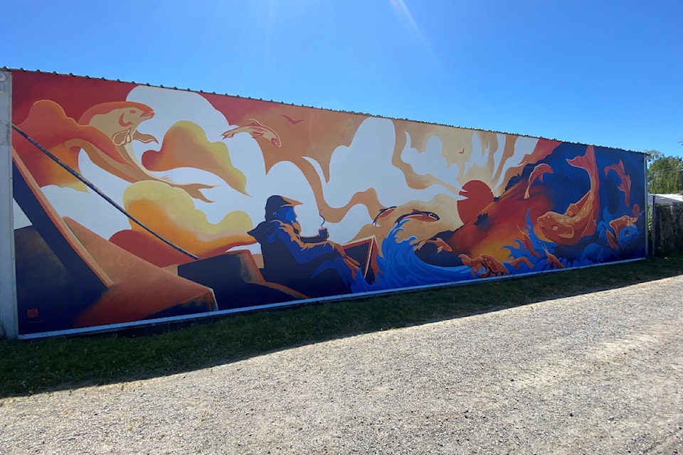 One of four large murals the Village of Steveston has installed inspired by Prince Rupert.