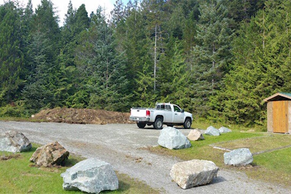Parking area at Diana Lake Provincial Park.