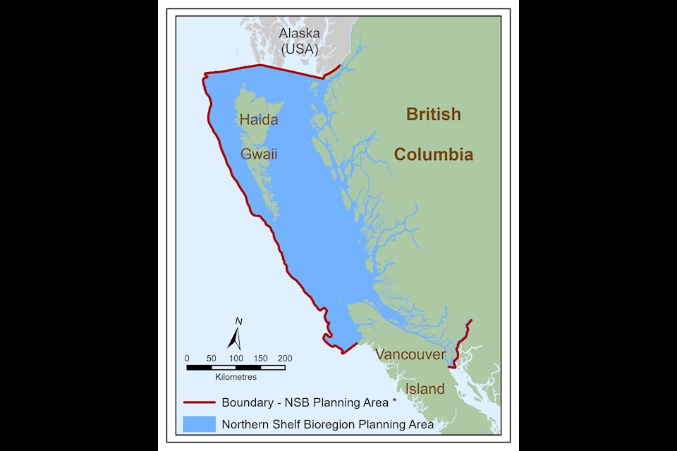 DFO graphic showing Northern Shelf Bioregion Marine Protected Area planning area.