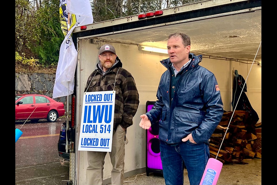 Skeena-Bulkley Valley MP Taylor Bachrach arrived in Prince Rupert on Nov. 6 to pledge his support of the workers who have been locked out of their workplace.