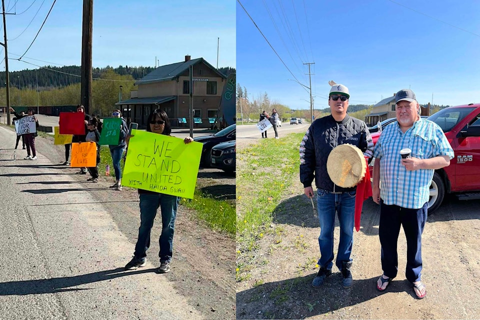 Marla Michelle, driving by Quesnel, saw several supporters of the late Luke Pearson standing in solidarity with Haida Gwaii.