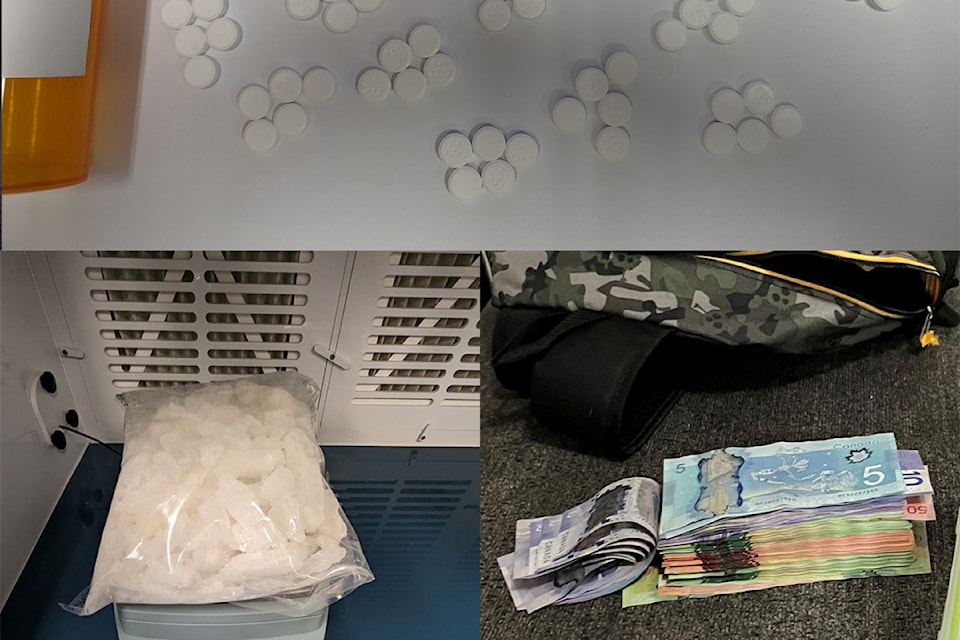 Some of the drugs and cash seized in a 2024 Prince Rupert drug bust.