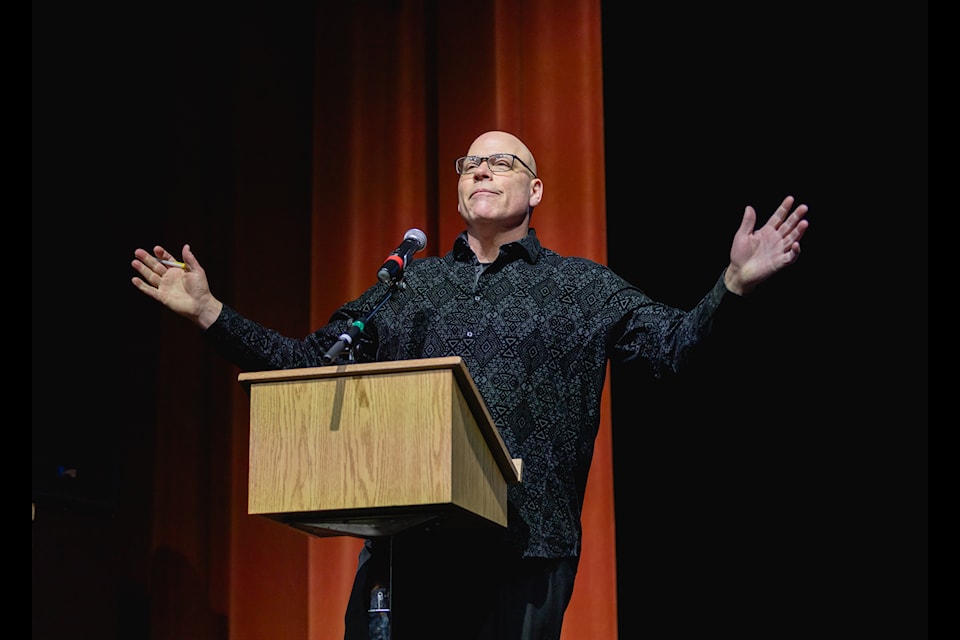 Newly acclaimed president of the Prince Rupert & District Chamber of Commerce Andy Enns presides over the Business Excellence Awards ceremony March 14 at the Lester Centre for the Arts.