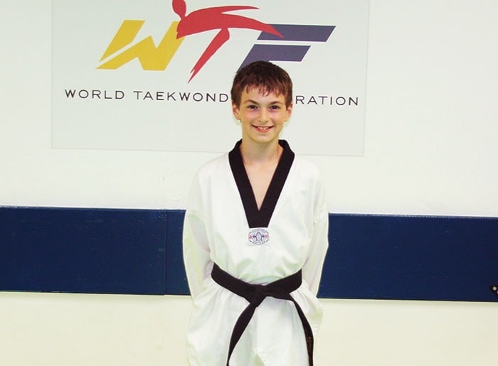 Mason Di Leta poses at the Prince Rupert Taekwondo Centre.