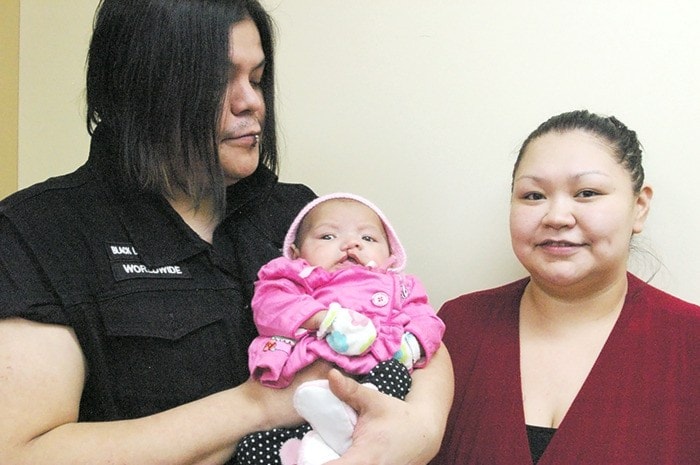 Parents Darrel Brown and Shawna McKay with their baby Katelyn.