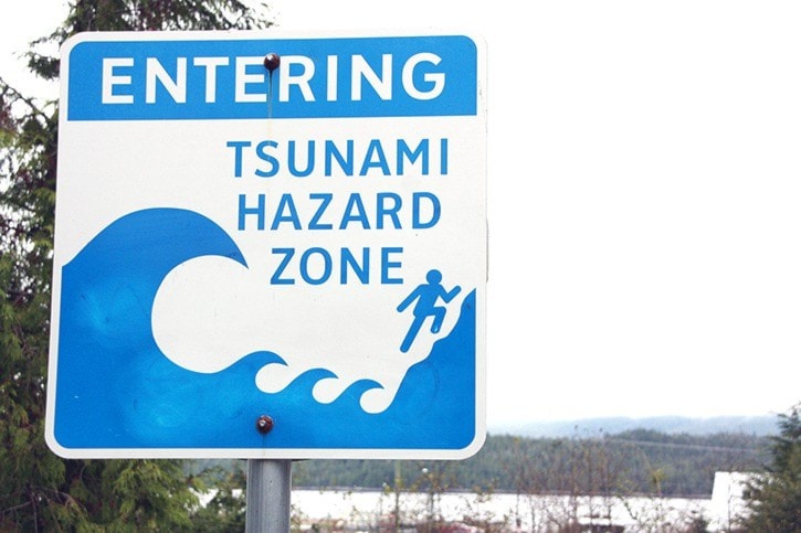 Tsunami warning sign
