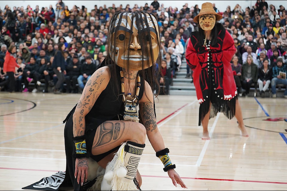 60th All Native Basketball Tournament opening ceremonies by Lax Kw’alaams on Feb. 10, 2019 in Prince Rupert, B.C. (Shannon Lough / The Northern View)