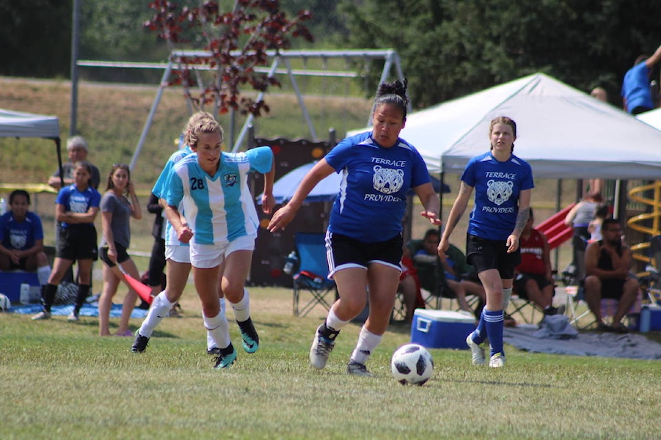 PRFC women won their third tournament in a row at the Haisla Annual Soccer Tournament 2019 in Kitimat. (Gerry Leibel)