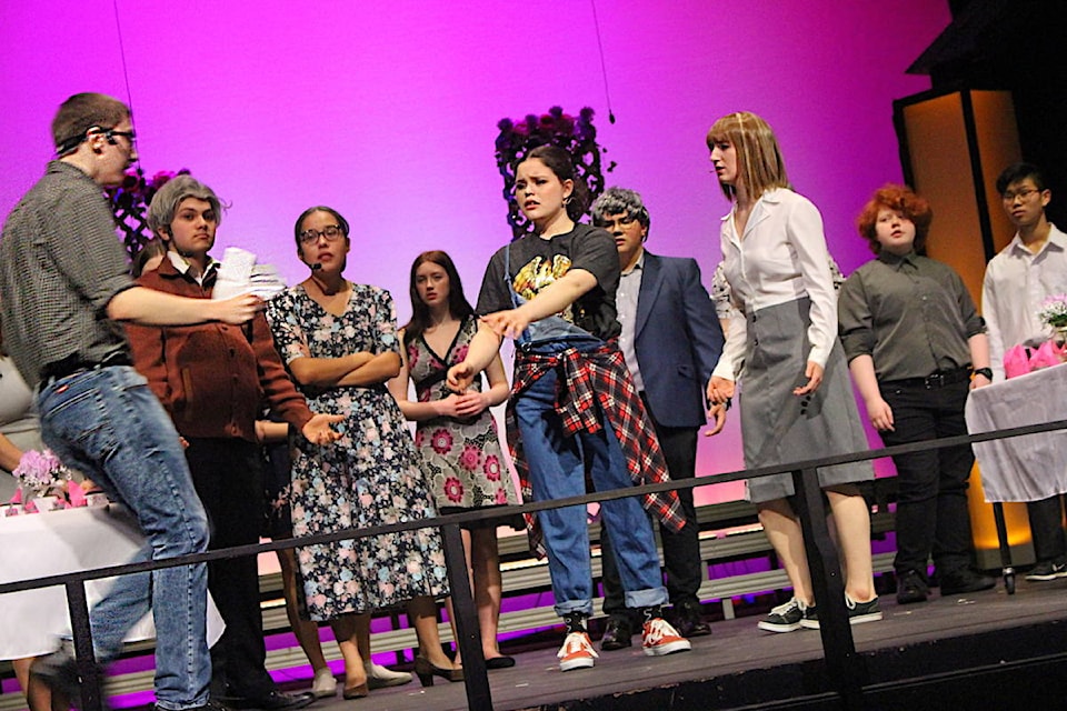 In this scene, Mike (left) hands Katherine (centre) and Ellie (right) a letter from Fletcher informing his family that he is running away for good. (Jenna Cocullo / The Northern View)