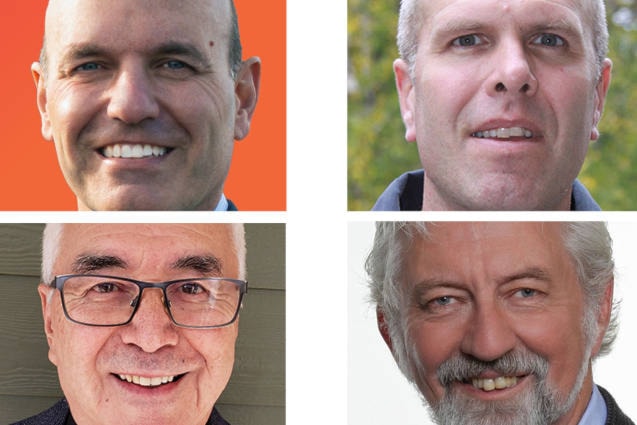 Stikine provincial election candidates (clockwise from top left): Nathan Cullen, NDP; Darcy Repen, Rural BC Party; Rod Taylor, Christian Heritage; and Gordon Sebastian, BC Liberals.