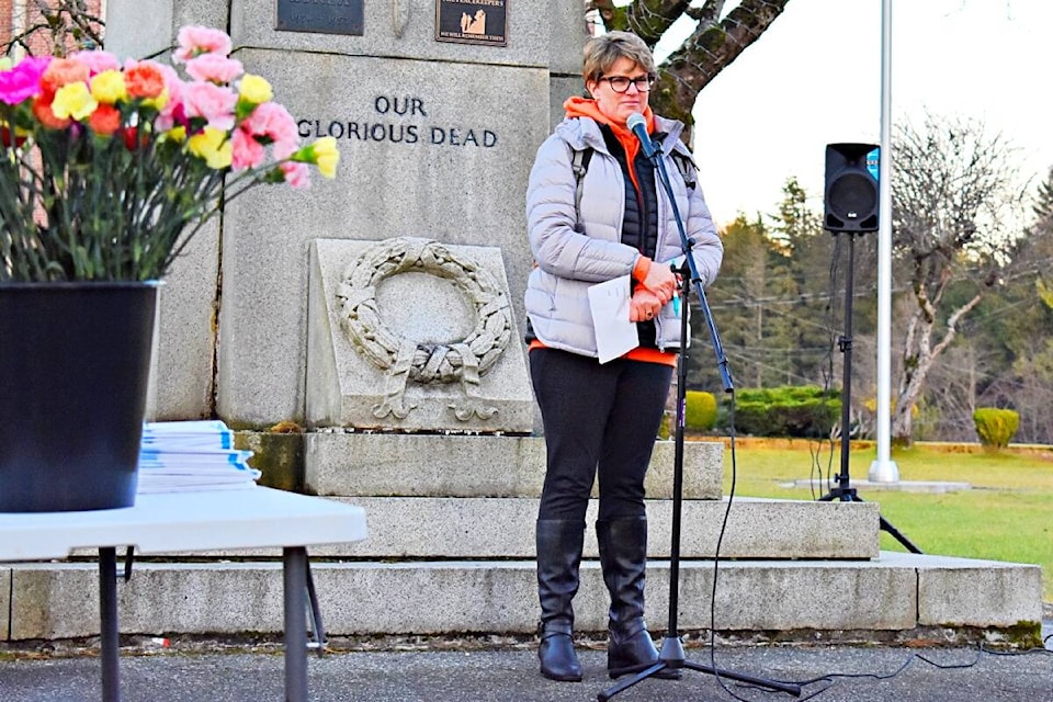 North Coast MLA Jennifer Rice organized a community walk on Nov. 27 to bring residents together in unity and share collective grief after a murder-suicide in Prince Rupert on Nov. 21. (Photo: K-J Millar/The Northern View)