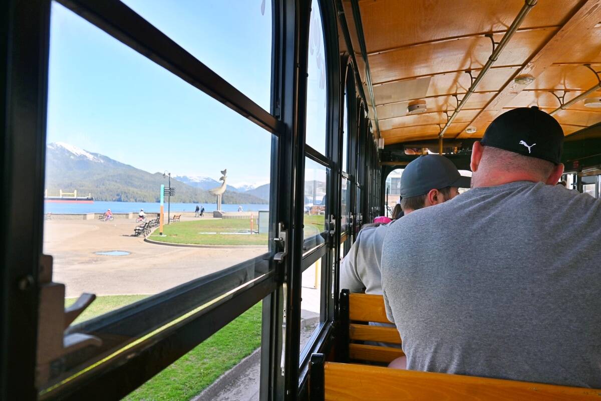 Olde Time Trolley Company is Prince Ruperts newest tourist attraction. Passengers on April 29 had a sneak peek of the scenic tour, which includes significant sites in the citys history. The tour is open to cruise ship passengers in May and will be open to the public in June. (Photo: K-J Millar/The Northern View)