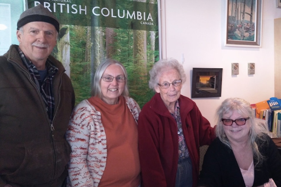 Board Chair Colin Skinner, Project Technical Assistant Elizabeth Farrant, Library Director Joyce Wilby and Library Clerk Wendy White. (Submitted photo)