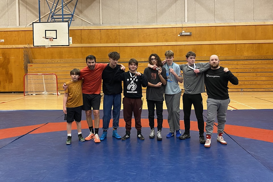 The PHSS wrestling team celebrated the end of the season by showing all the medals they earned in competition this season. (Submitted photo)