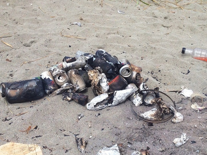 Just some of the garbage left behind at Grant Bay.