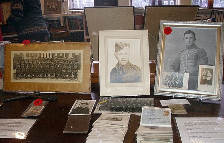 Part of the permanent Remembrance Day display at the Sointula Museum