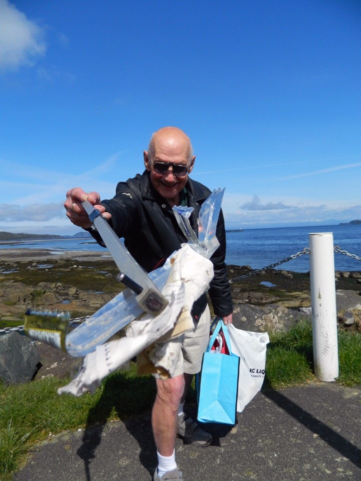 82 year old Nils Nelson taking out the trash