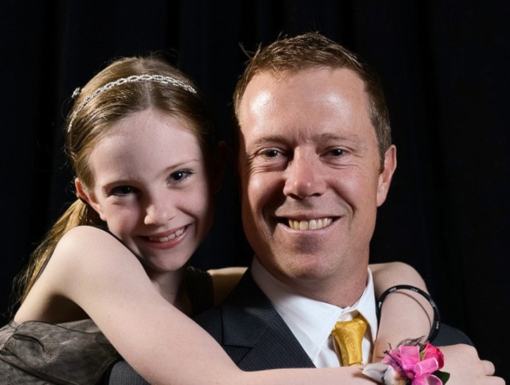 Doug McCorquodale with daughter, Abigail.