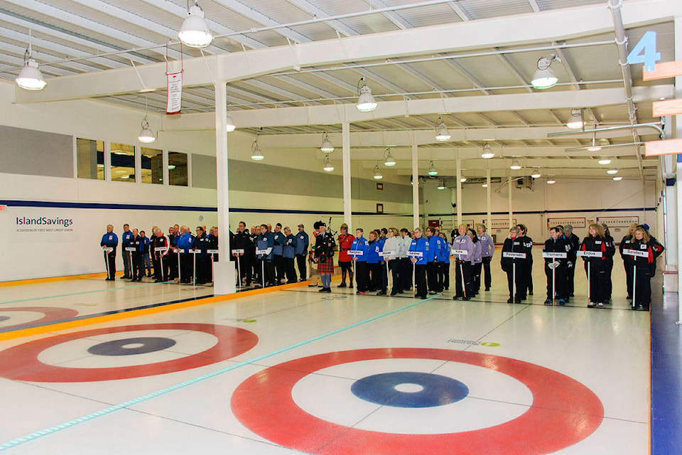 Rinks from across the province competed at curling clubs in Lake Cowichan, Duncan and Mill Bay on March 5-8 at the 2020 Connect Hearing BC Masters Curling Championships. (Malcolm Chalmers photo)