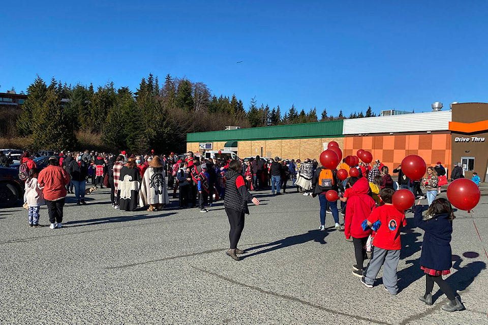 The annual Missing and Murdered Indigenous Women and Girls march took place Feb. 14 in Port Hardy. (Tyson Whitney - North Island Gazette)